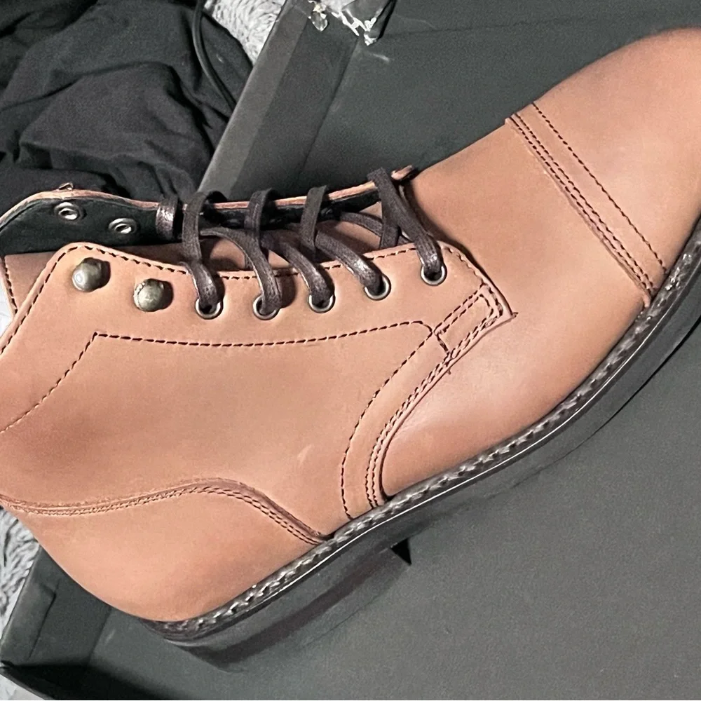 NWT Thursday Brown Leather Boots Mens - Picture 3 of 8